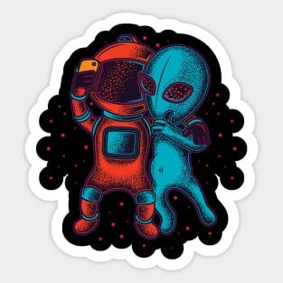 Alien and Astronaut Take A Selfie Sticker